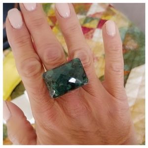 8 Carat Raw Emerald Ring
